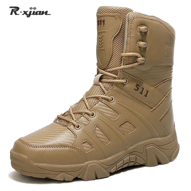 

Summer And Autumn Outdoor Climbing Boots Unisex Waterproof Special Forces Breathable Mesh Combat Boots UltraLight Military Boots