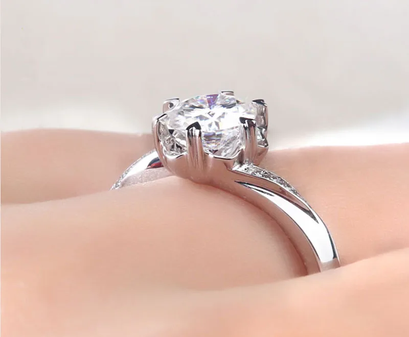 18K 750Au Золотое кольцо Moissanite бриллиантовое кольцо обручальное кольцо D Цвет VVS с национальным сертификатом