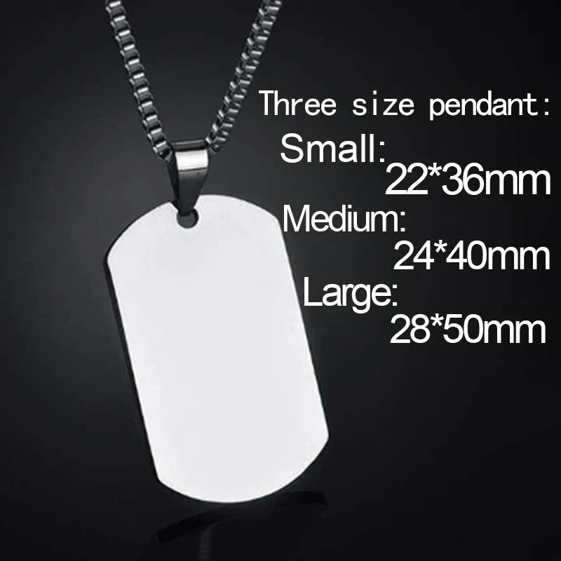 Letdiffery Customized Engrave Photo Text Logol Square Pendant Necklace Stainless Steel For Women Men Family Jewelry Gifts