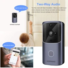 HISMAHO WIFI Doorbell Video Door Intercom 720P HD Wireless Smart Home IP Door Bell Camera Security Alarm IR Night Vision