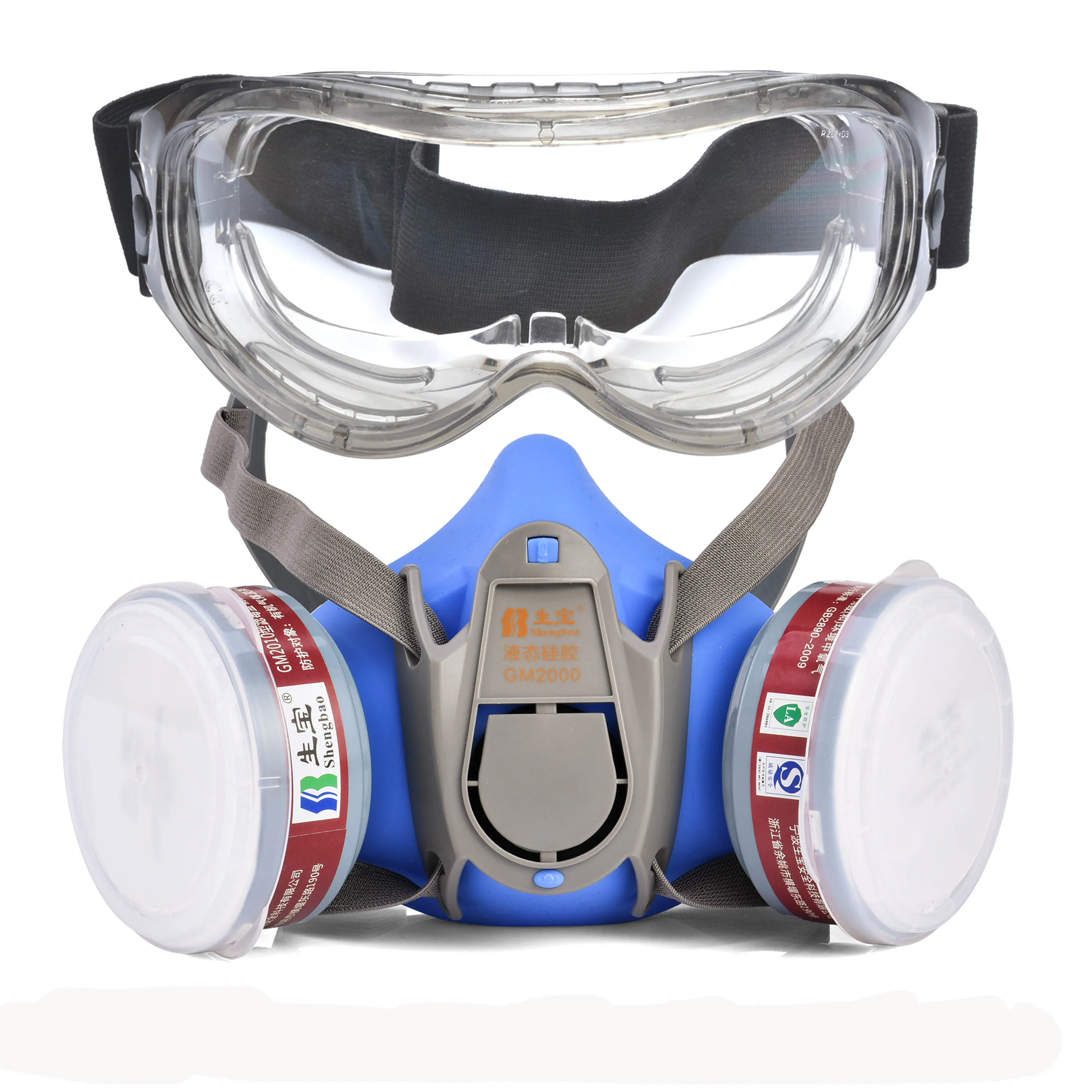 

Safeyear Half Face Work Mask Respirator & Anti Fog Safety Goggles SG007- GM500 Anti Pollution Dust Respirator Mask N95 FFP3