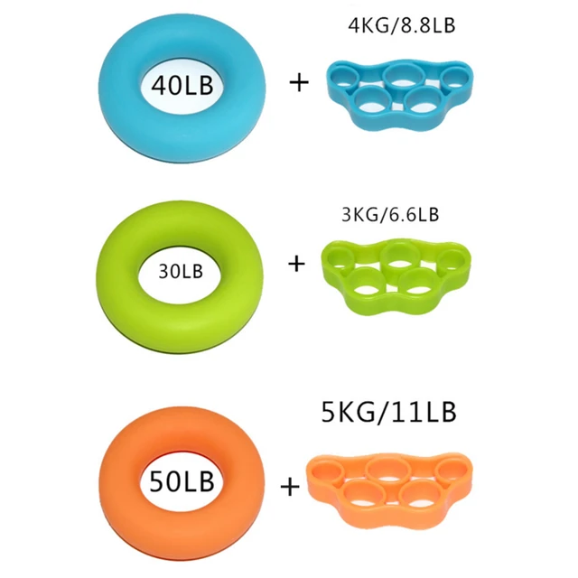 포괄적인 적당 운동을 위한 다채로운 저항 밴드 핸드 그립 세트