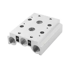 Uxcell 1/4PT Порты резьбой 2-станций коллектор пневматический соленоидный воздушный клапан Базовая деталь резцедержателя