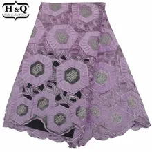 5 ярдов/шт Сетчатое кружевное в стиле пэчворк Африканское бархатное кружево ткань выдалбливают кружева вышитые с камнями для фиолетового кружева платье