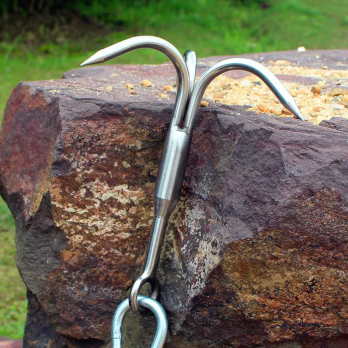 Gancho de Escalada de Árvore de Aço 3-claw ao ar Inoxidável Livre Caminhadas Thj99 23 Gancho de escalada de árvore de aço