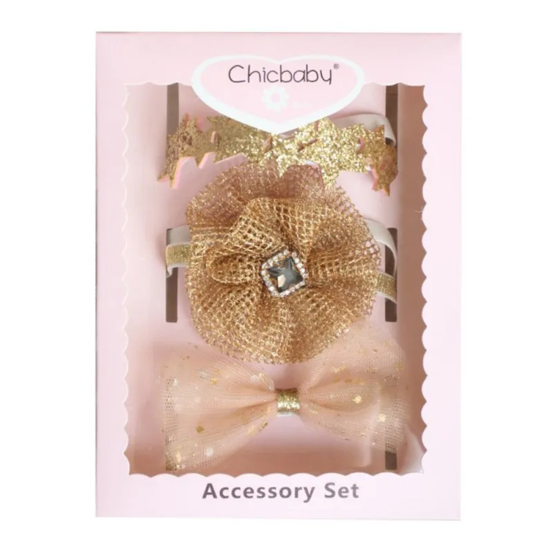 3Pcs Baby Elastic flower headband Headbands Hair Girls Bebe Bowknot Hairband Toddler Infants accessories gift set with Boxs - Цвет: A9
