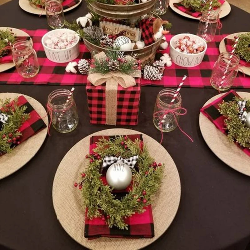 Christmas Table Decoration Kitchen Placemat Dining Table Mat Snowman Knife Fork Cutlery Set Bags New Year Noel Decoration Table