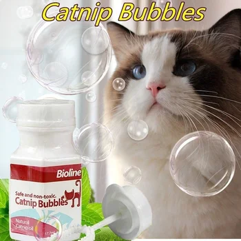 

Narutal Catnip Garden Catnip Bubbles Catnip Essential Oil Spray Toys Non-Toxic Bouncy Bubbles Blaster Funny Cat Toy
