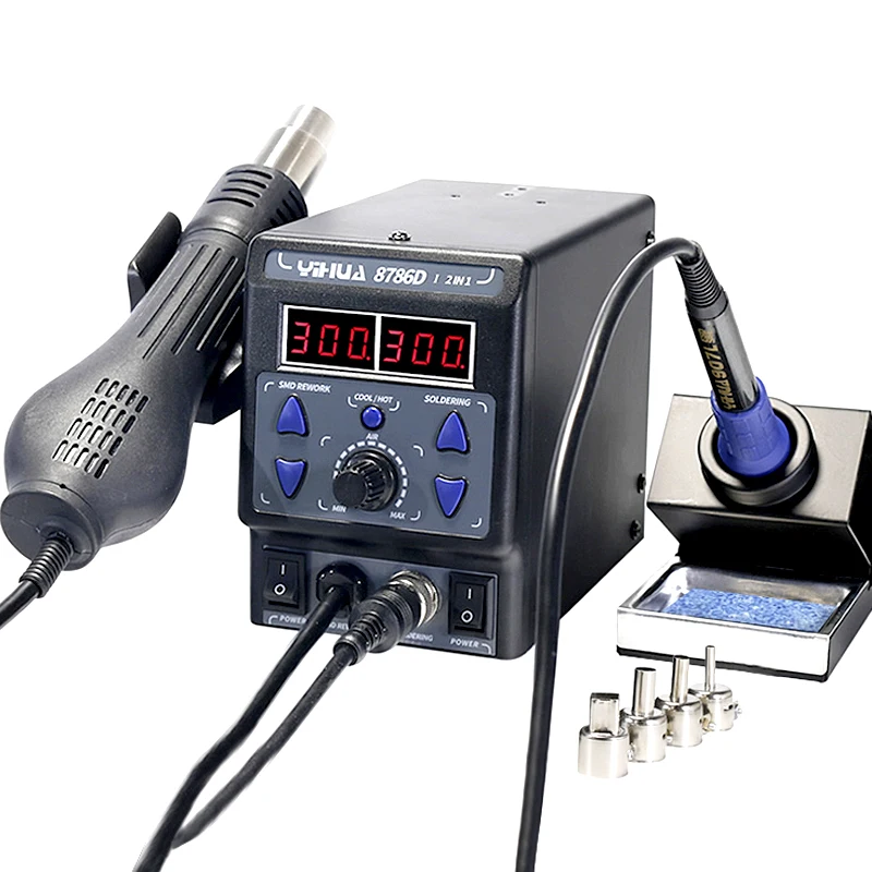 YH 8786D паяльная станция обновленная 2 в 1 SMD терморегулятор горячего воздуха 700 Вт BGA