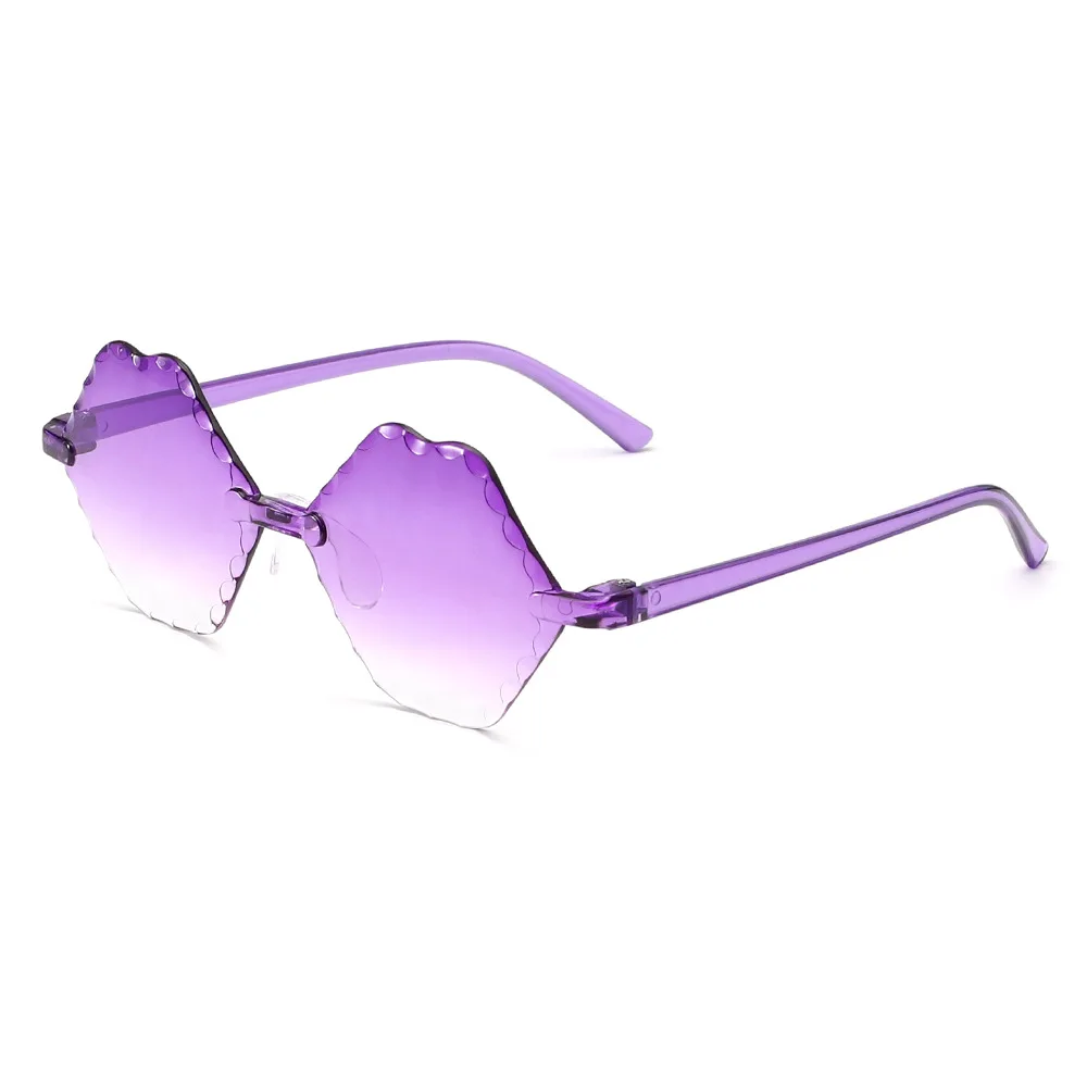 Fashion rimless Kids Sunglasses Boys Girls lips Sun Glasses UV Protection Classic Children Eyewear Lentes De Sol Gafas