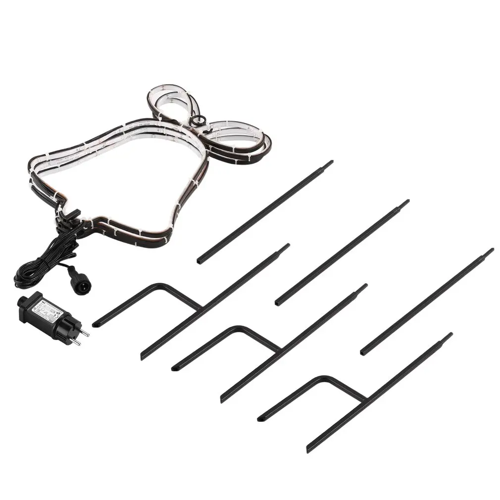 

ICOCO 3pcs/set Christmas Bell Shaped Neon Sign Light New Year's Bell Wall Light Coffee Bar Mural Crafts Home Garden Decorations