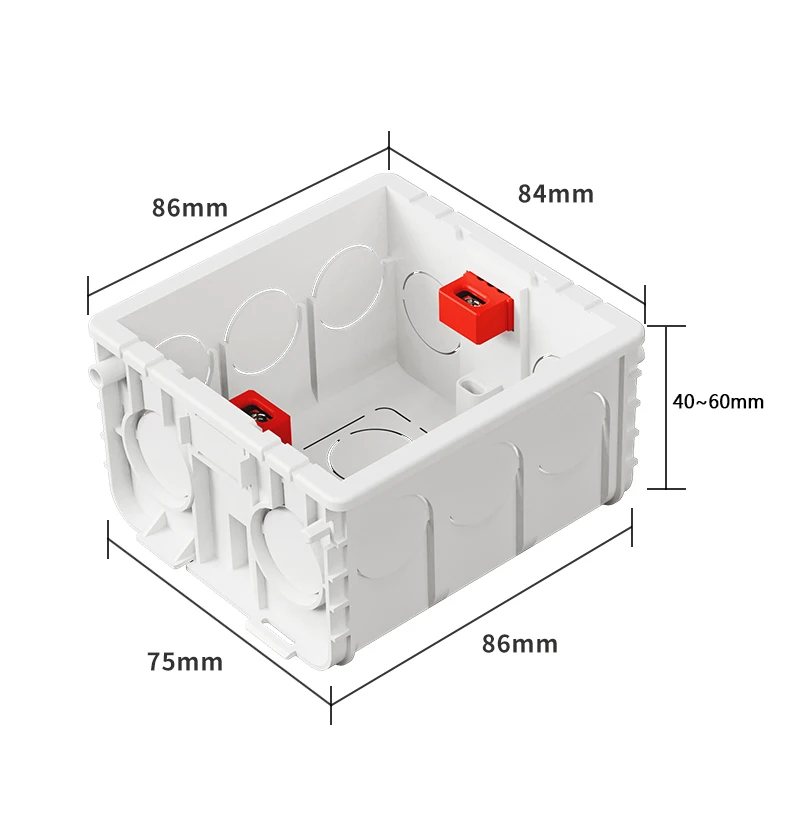 Switch box EU RU general adjustable mounting 86mm*84mm*60mm depth 86 type switch and socket junction