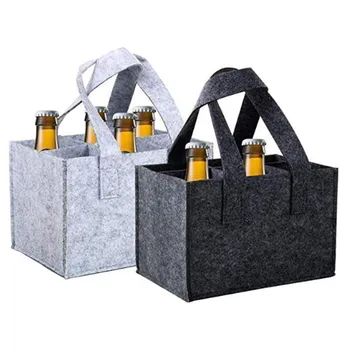 

Felt Wine Bag Beer Bottle Shopping Tote Red Wine Bottle Pouch Wedding Party Camping Bottle Carrier Package