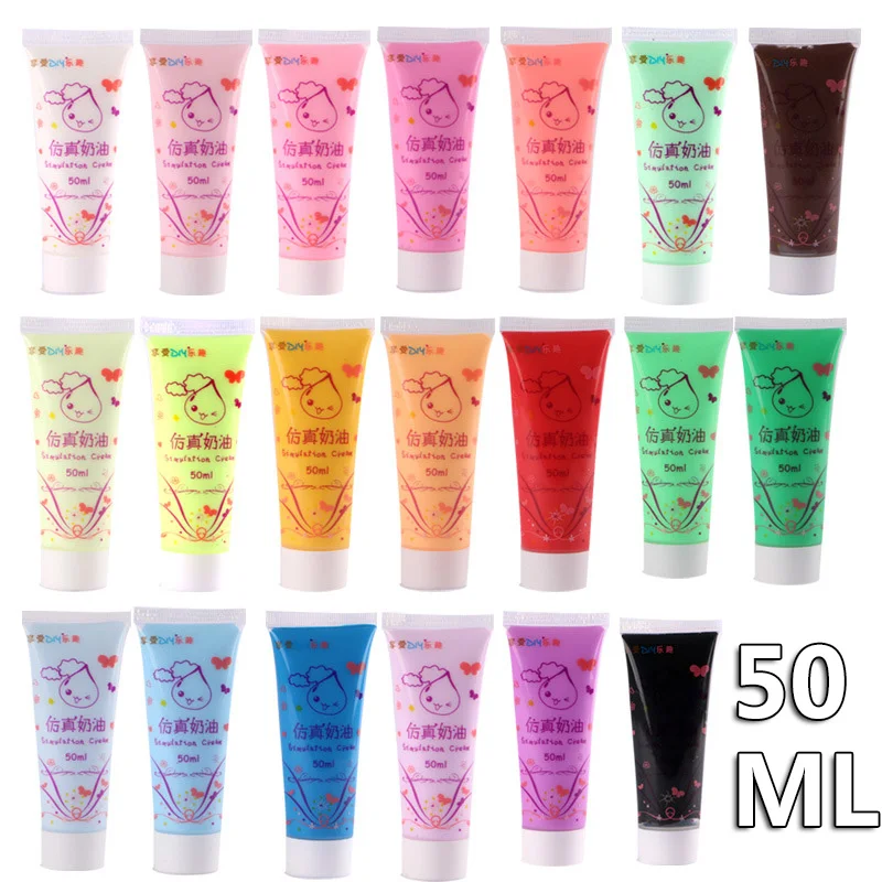 New 50mlBottle DIY Cream Glue Simulation Cream Gel For Slime Charms DIY Box Phone Decor