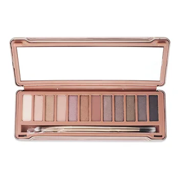 

12-color eye shadow tray iron box matte pearlescent earth color eye shadow long-lasting waterproof with brush
