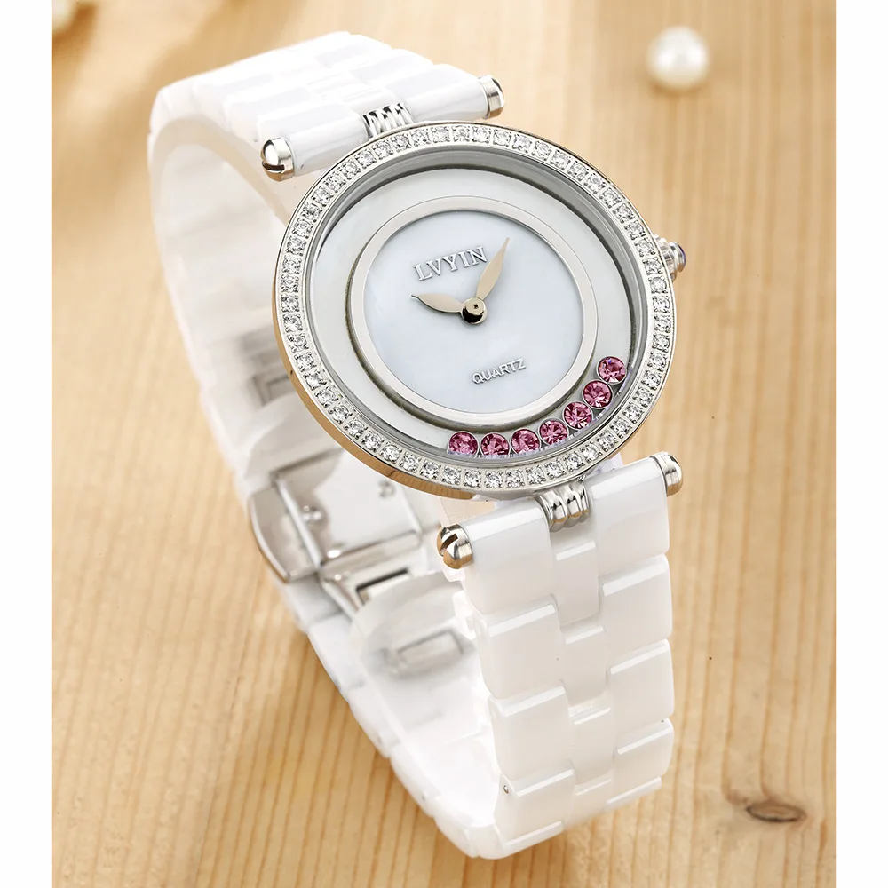 

LVYIN Genuine Product Ceramic Ladies' Watch Waterproof Fashion 2018 New Style Lucky Diamond Students Korean-style Casual WOMEN'S
