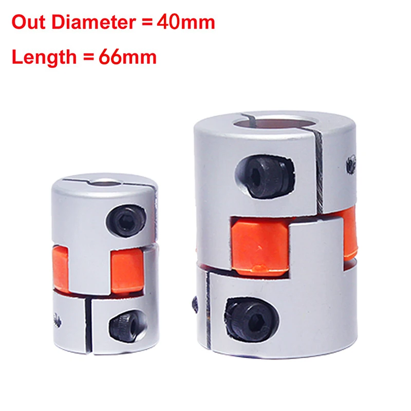 

D40L66 Flexible plum clamp coupler shaft size CNC Jaw shaft coupling 5/6/6.35/7/8/9/10/11/12/12.7/14mm