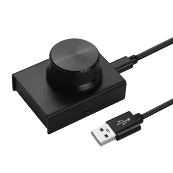 

Audio Volume Controller Knob Computer Adjuster Mute Function with USB Cable for Windows Computer Speaker Audio