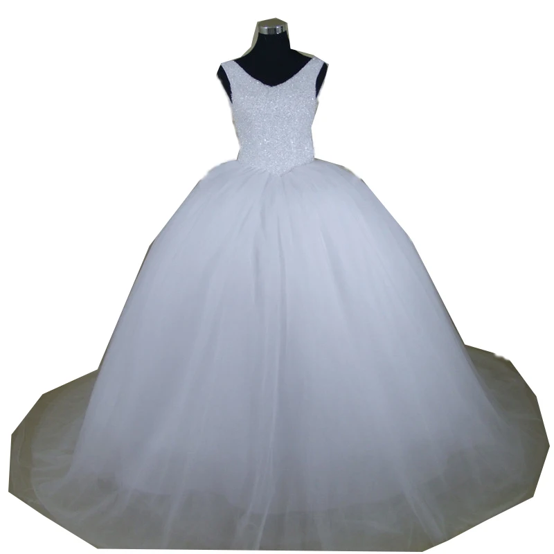 

Vestido De Noiva Off The Shoulder White Tulle Beading Heavy Handworks Ball Gown Wedding Dresses 2019 Vestido De Noiva