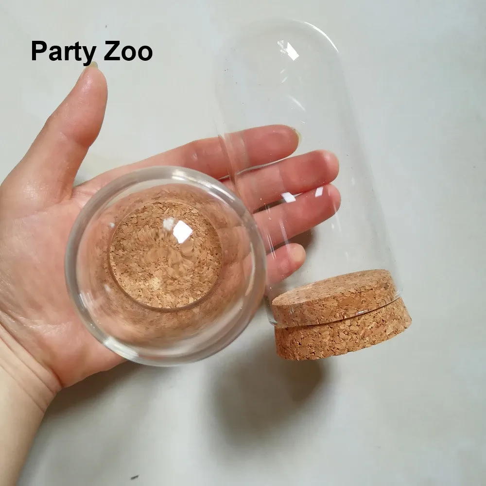 60 x Тонкая Стеклянная купольная крышка Cloche Bell Jar с круглая пробка настольная подставка Сад Свадьба DIY чехол для дисплея(5*10 см