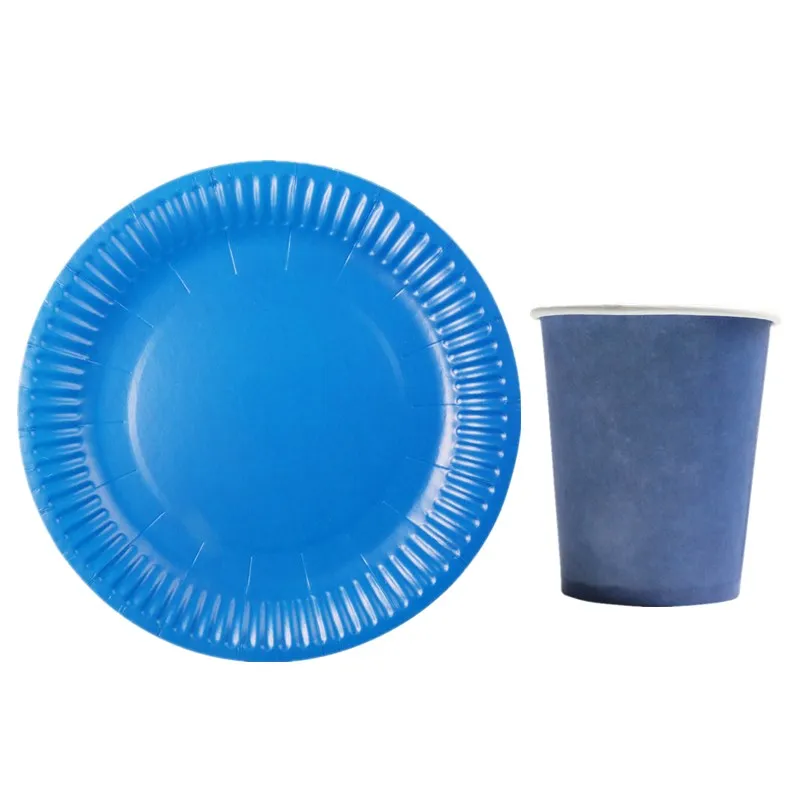 20pcs Birthday Wedding Decorations colorful Disposable Tableware Cups Plates Paper Straws Party Supplies Baby Shower Favors