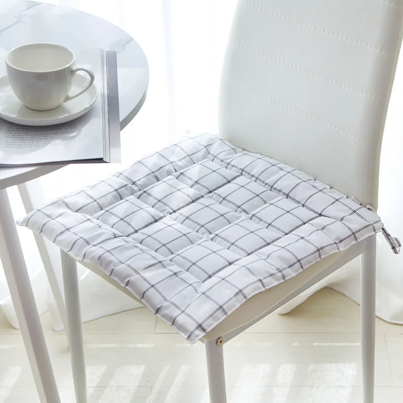 White-Plaid Linen Japan Style Seat Cushion Home Kitchen Dining Chair Office Breathable Pad Decorative Tatami Sitting Floor Pillow Padding - Цвет: White-Plaid