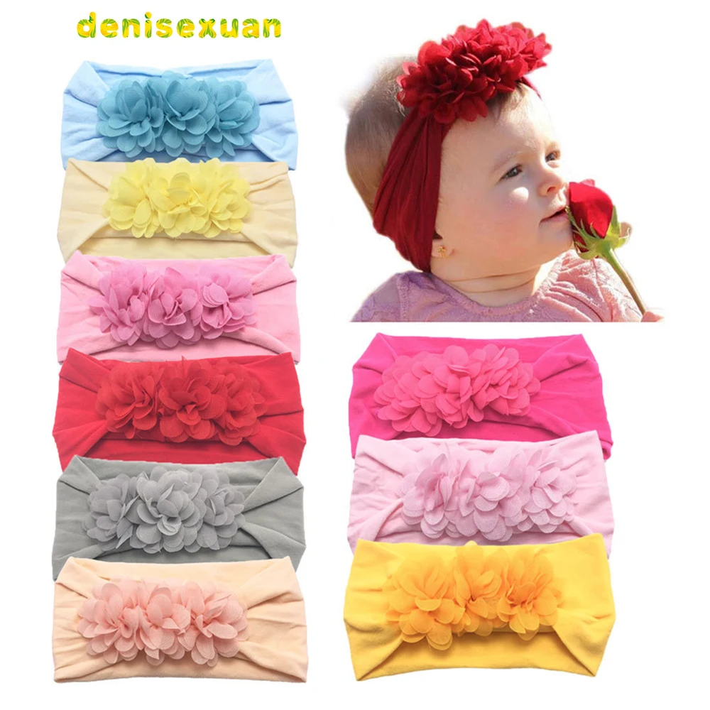 

2020 Baby Headband Flower Headwear Soft Stretch Bowknot Turban Hair Band Newborn Baby Girl Headband Hair Accessories