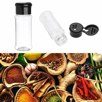 

12pcs Kitchen Containers Seasoning Jar Spice Salt Transparent Powder Plastic Condiment Portable Barbecue Vinegar Pepper Shakers