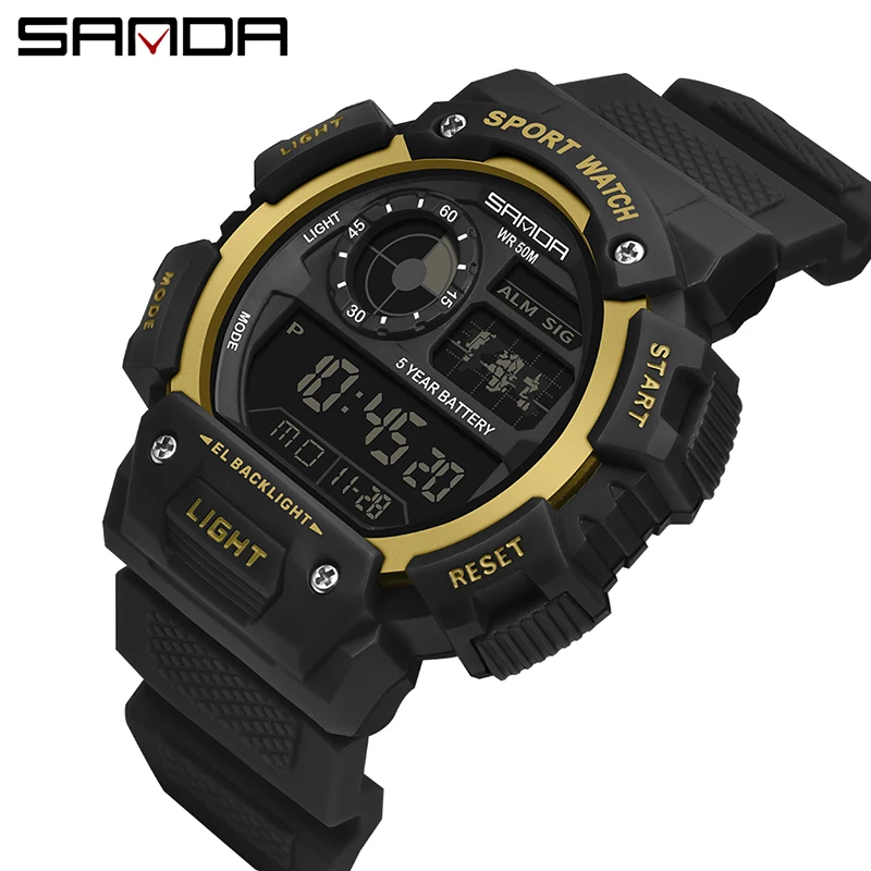 

Waterproof Digital Watch Mens Sport Watches Electronic LED Male Wrist Watch For Men Clock SANDA Brand Military Army Wristwatch
