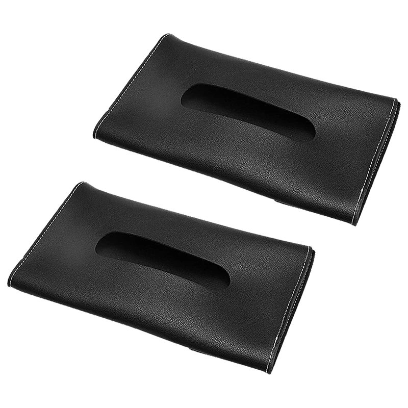 2PCS Car Tissue Holder, Leather Car Visor Tissue Holder Mask Holder