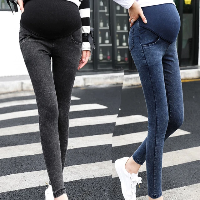 Descripción navegación Proceso Pantalones de maternidad para mujeres embarazadas, Jeans ajustados de  cintura alta, pantalones de cintura elástica, ropa de embarazo de talla  grande _ - AliExpress Mobile
