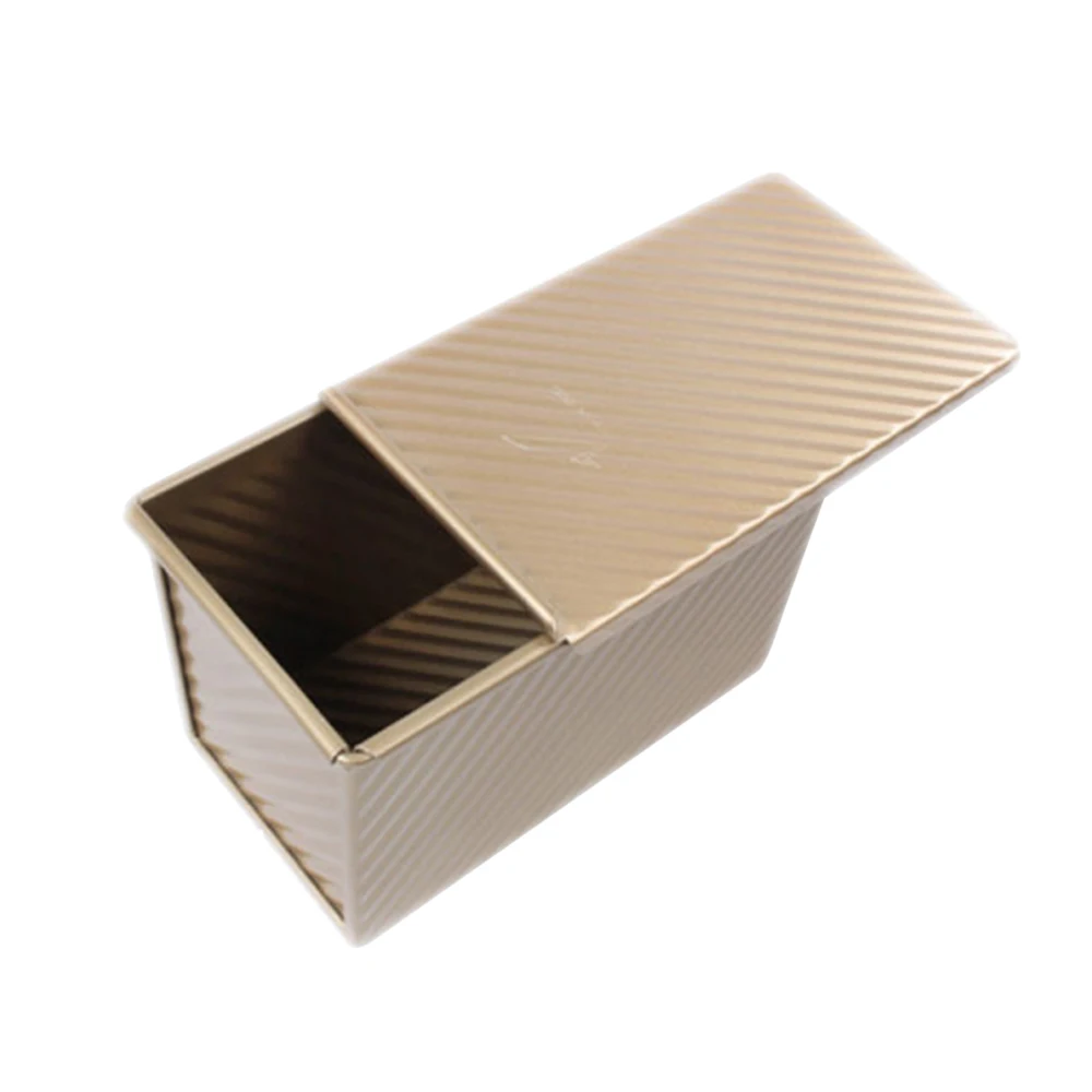 

Toast Box Mold Loaf Pan With Cover Bread Baking Mould Rectangular Non-Stick Toast Box With Lid Gold Steel Bread Mould Bread Mold