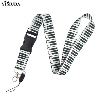 

YIMUBA Musical Note Piano Print Keychain Ribbon Lanyards for Keys ID Card Phone Straps Hanging Rope Lariat Students Badge Holder