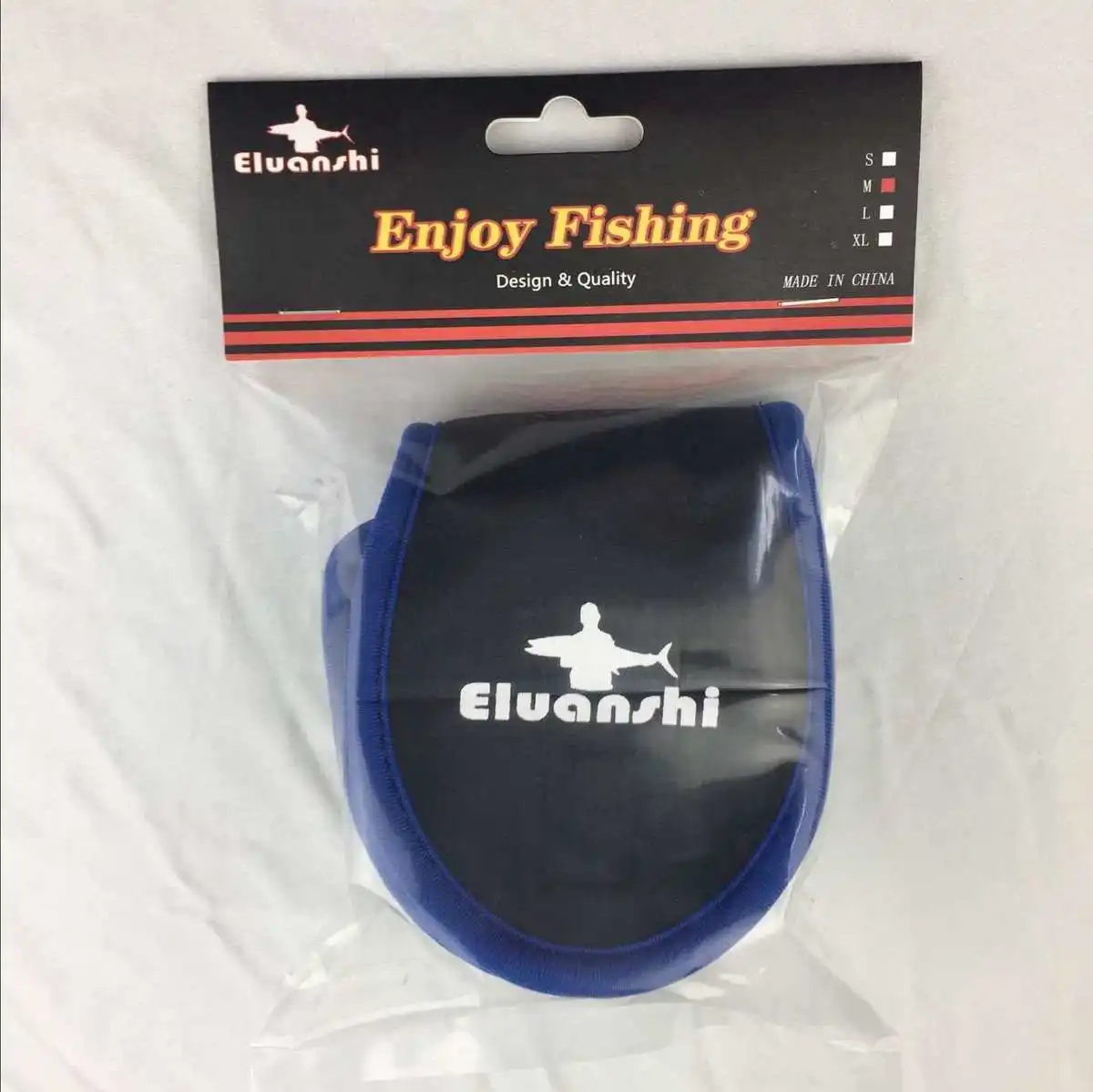 ELUANSHI Nylon neoprene protect spinning fly reel bag cover case pouch  pocket box for fish lure carp fishing Blue
