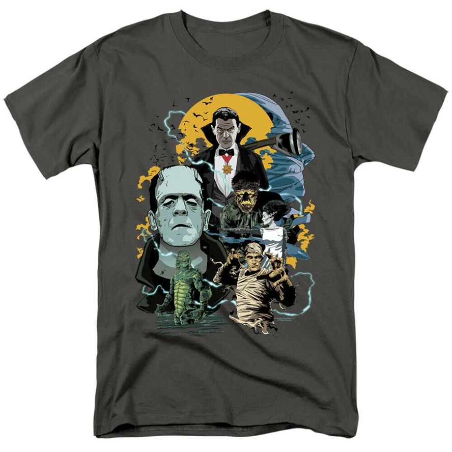 

Universal Monsters Monster Mash Dracula Frankenstein Officially Licensed T-Shirt Street Tee Shirt