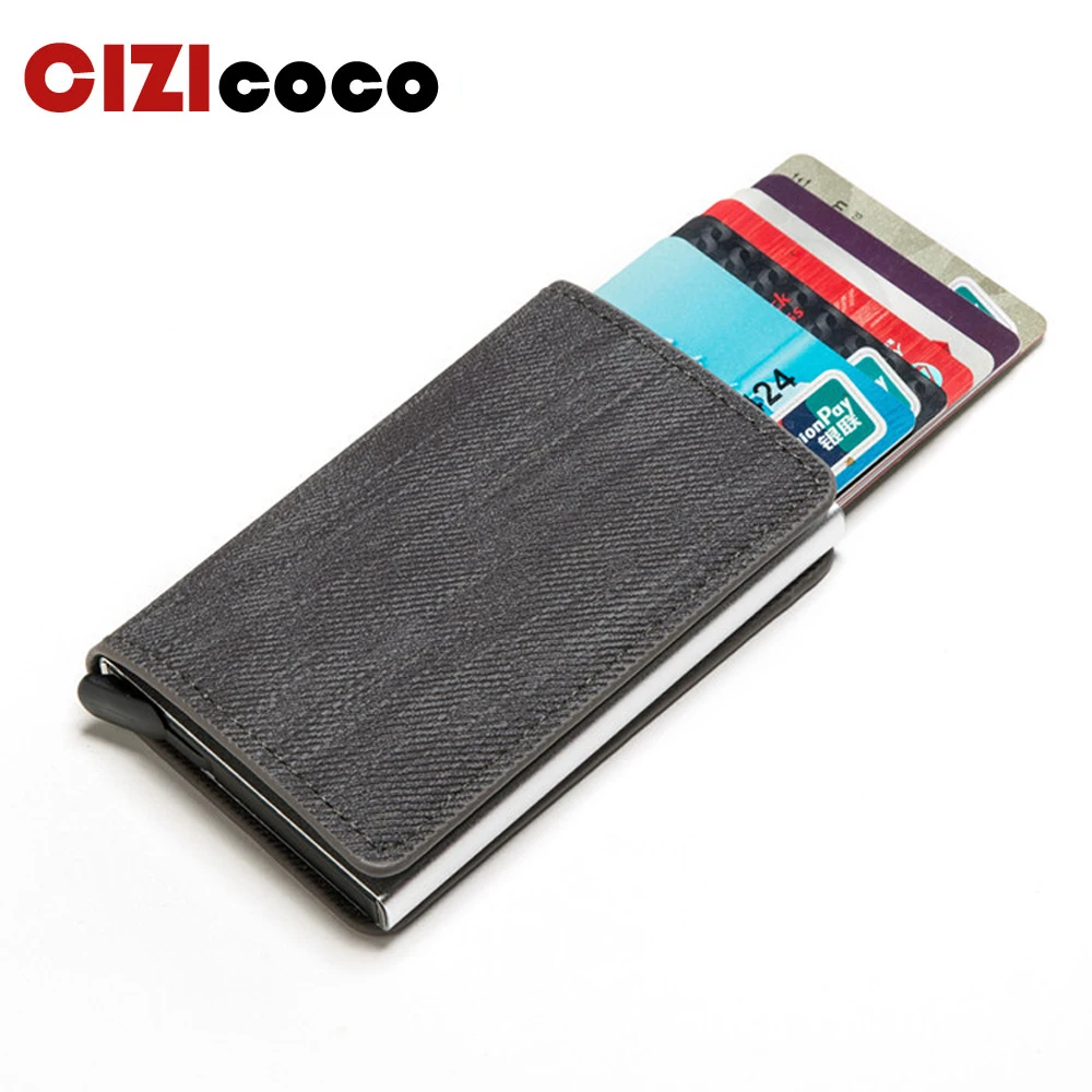 New RFID Blocking Card Holder Men Women Credit Vintage Oxford Cloth Wallet Business Pop-up Metal Case | Багаж и сумки