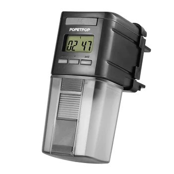 

POPETPOP LCD Display Battery Operated Timing Control Feeding Dispenser Fish Feeder for Aquarium