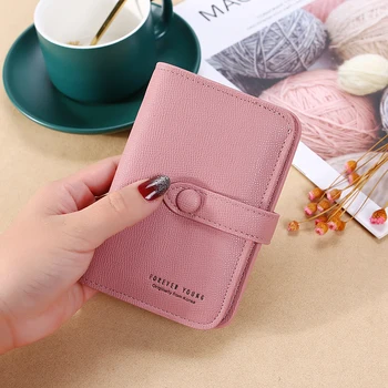 

New minimalist style multicolor ladies PU card holder custom coin holder wallets for women