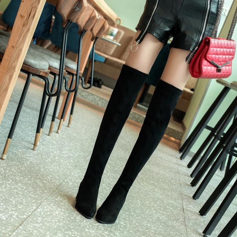 Women Over The Knee High Boots Fashion All Match Pointed Toe Winter Shoes Elegant All Match Women Boots a836