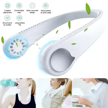 

Wearable Lazy Sports Halter Fan Mini Hanging Neck Fan USB Rechargeable Cover Halter Sports Fan Air Cooler Outdoor