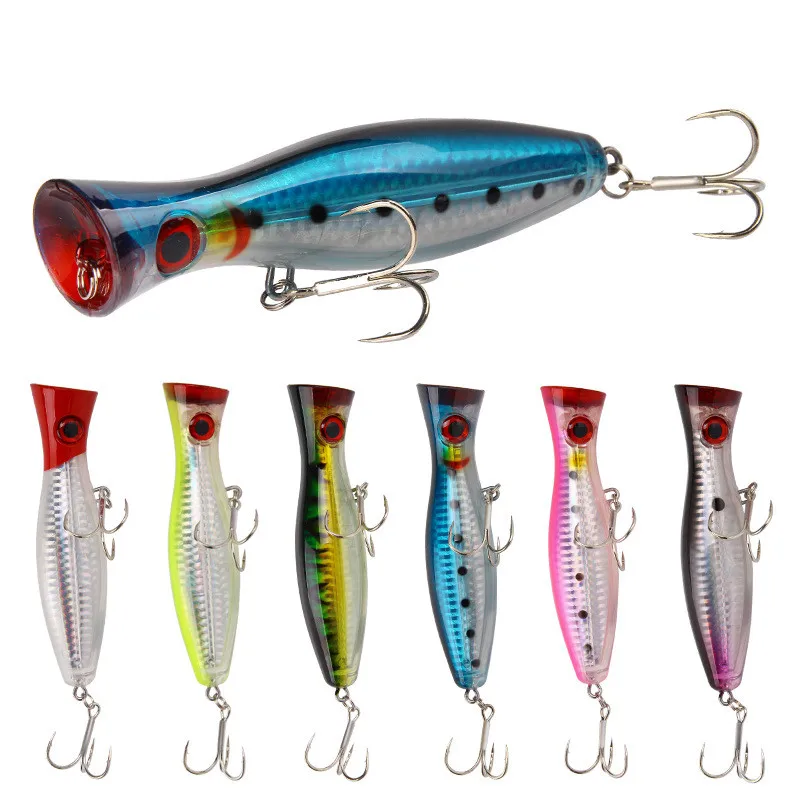 

1pcs 40g/12.5cm Popper Fishing Lures Bass Wobbler Topwater Bait Hard Artificial Fish Lures Saltwater Freshwater Fishing Tools