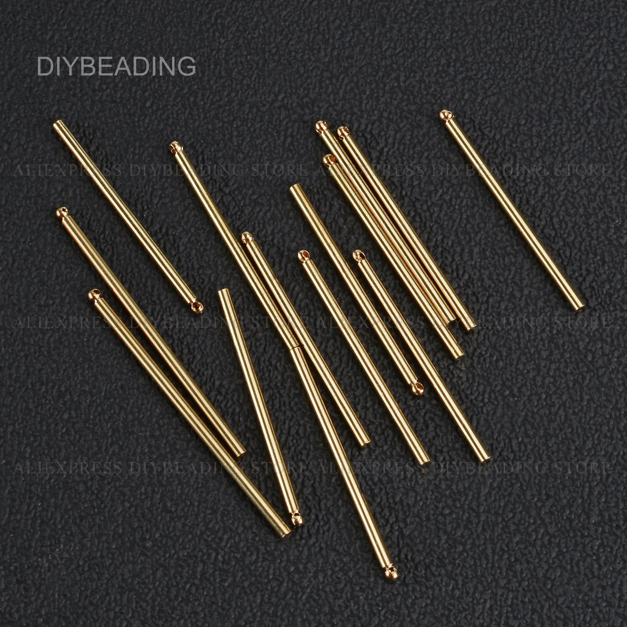 50-100 Pcs Brass Round Tube Bar Pendant for Earring Necklace Making 15mm 18mm 25mm 35mm 40mm 50mm Bulk Metal Findings