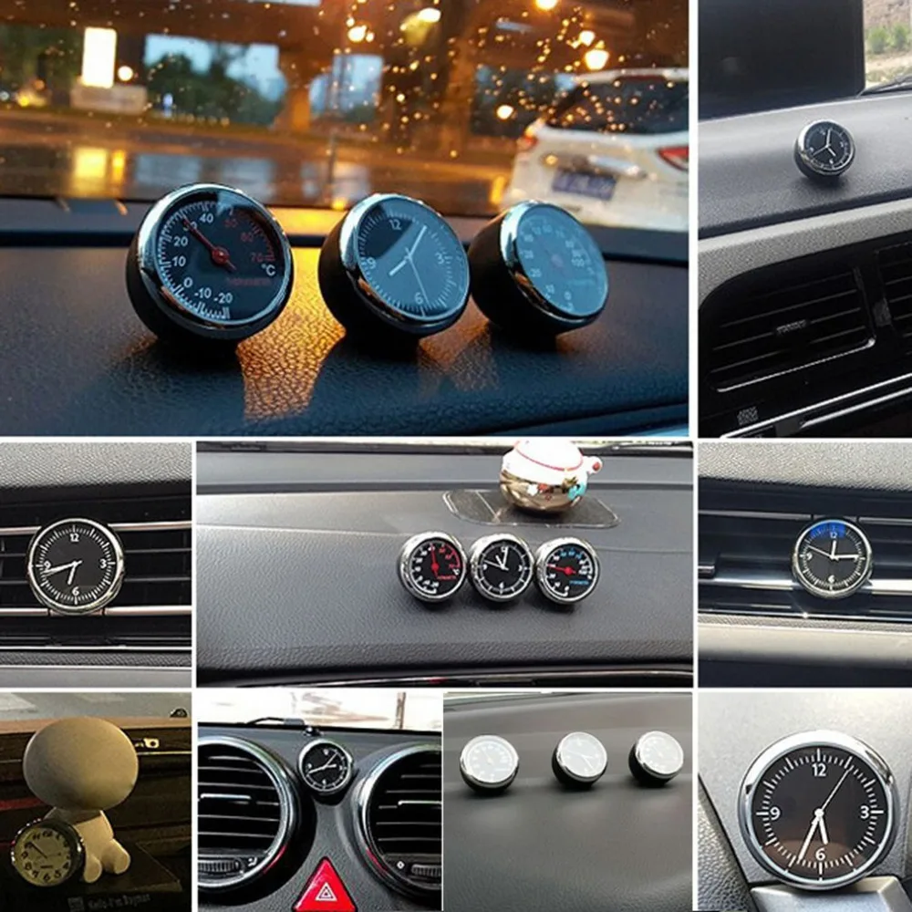 Круглые автомобильные цифровые часы, автомобильные часы/термометр/гигрометр, украшение интерьера автомобиля, Стайлинг автомобиля