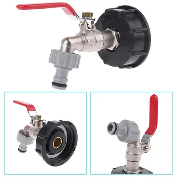 

IBC Tank Adapter TANK DRAIN ADAPTER S60X6 To Brass Garden Tap With 1/2\" Hose Fitting Oil Fuel Water High Quality