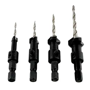

New Practical Craft 4pcs HSS Power Woodworking Tapered Drill Bits Set Tools DIY