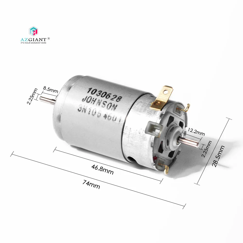 Новый бренд Джонсон 395 DC мотор двойной выходной вал высокая скорость 12V 18V 11700rpm для