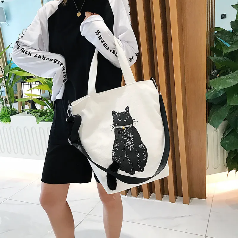 DORANMI Cat напечатаны повседневные сумки сумка женская 2019 модная Холщовая Сумка на