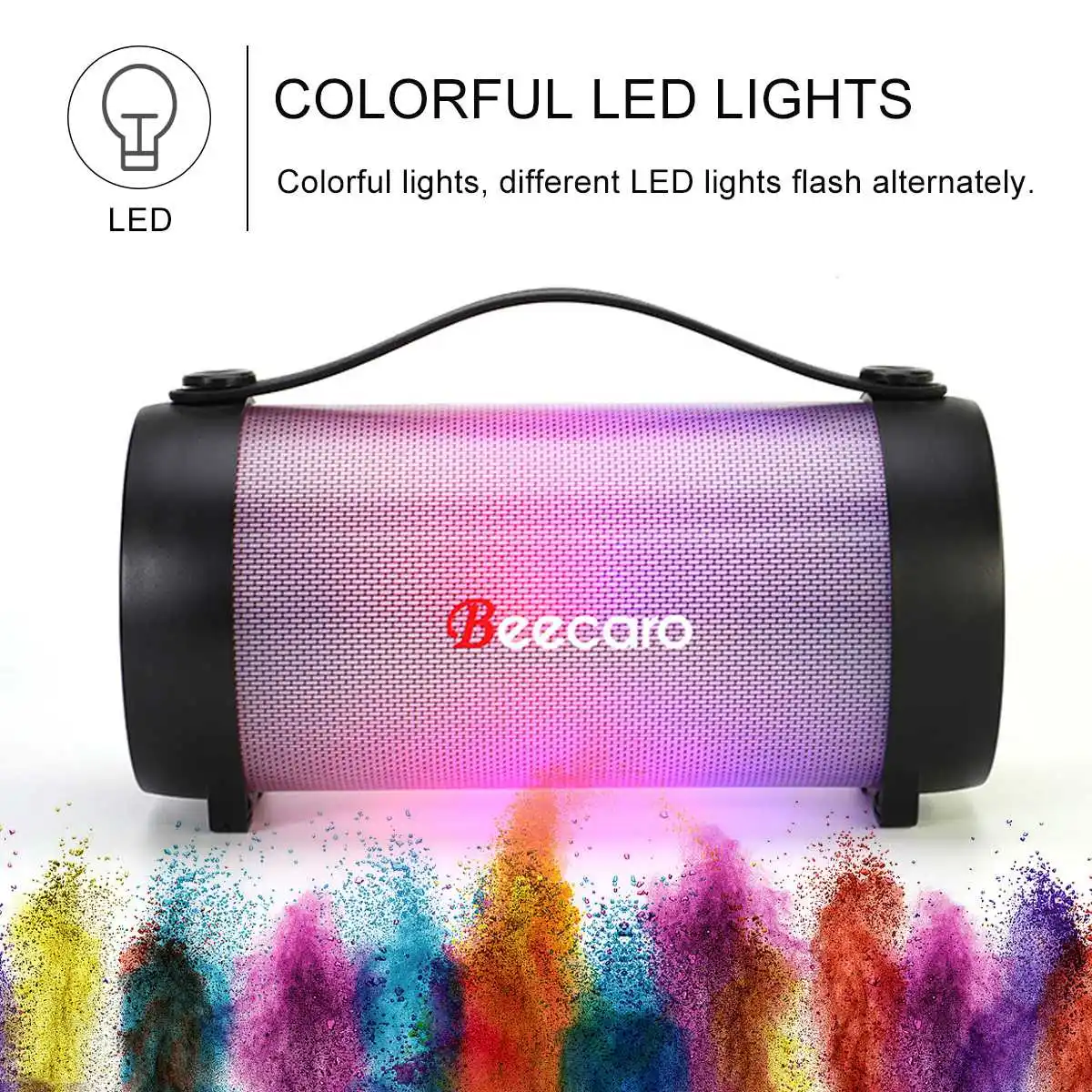 Colorful LED Light Portable bluetooth Speaker FM