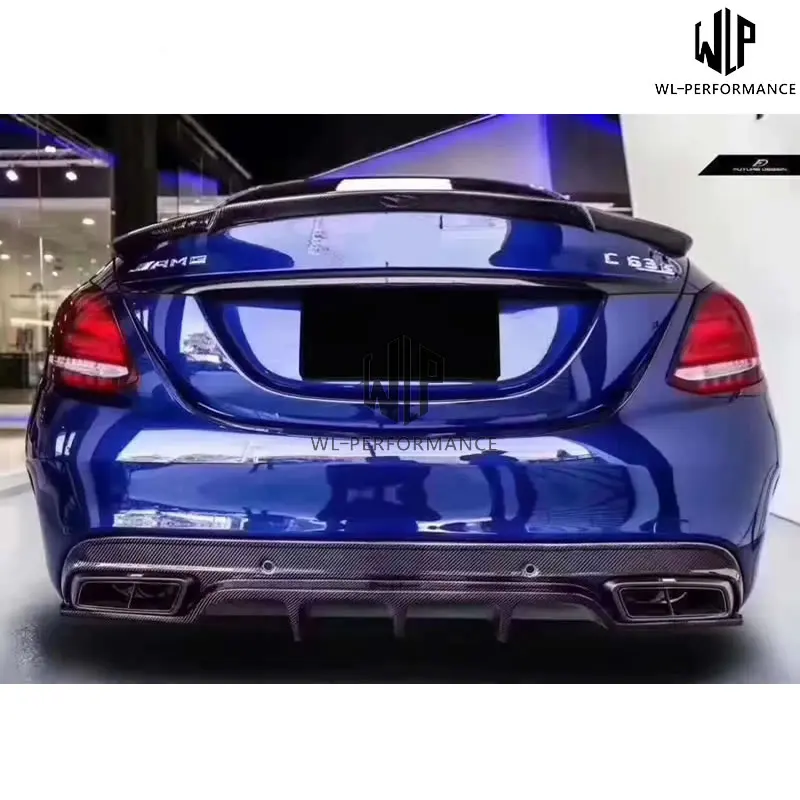 W205 седан C300 высокого качества из углеродного волокна диффузор, губа на задний бампер для Mercedes-Benz W205 C180 C200 sport задний бампер диффузор 15-UP