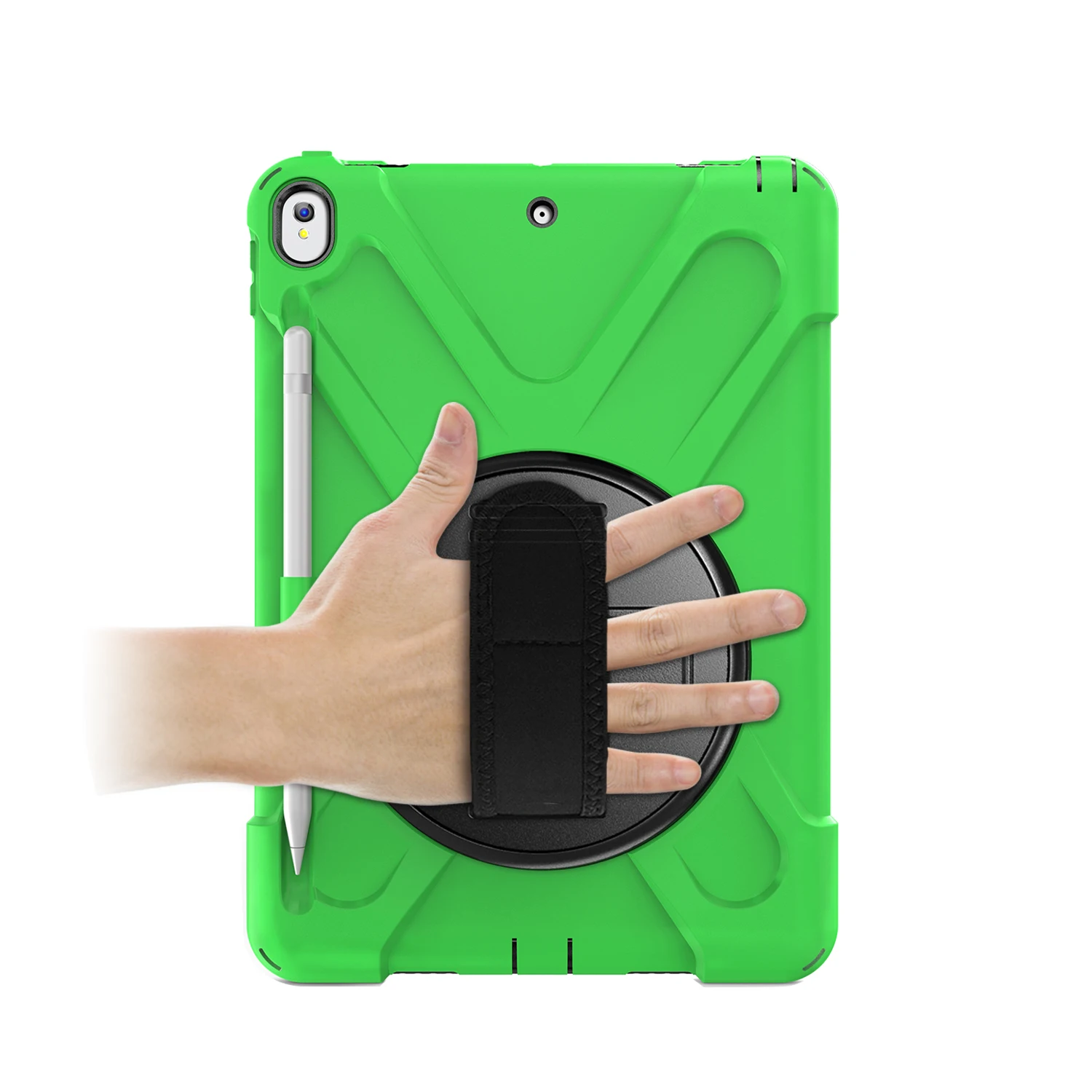 Green Чехол для iPad Air3, 10,5 дюймов, вращающийся на 360 градусов, чехол-подставка для планшета, противоударный прочный защитный чехол на плечо, для iPad Pro 10,5 чехол - Цвет: Green